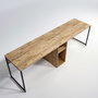 Hanah Home Mesa de Estudio L196 Roble Tablero Partículas Melamina 240x74x60 cm